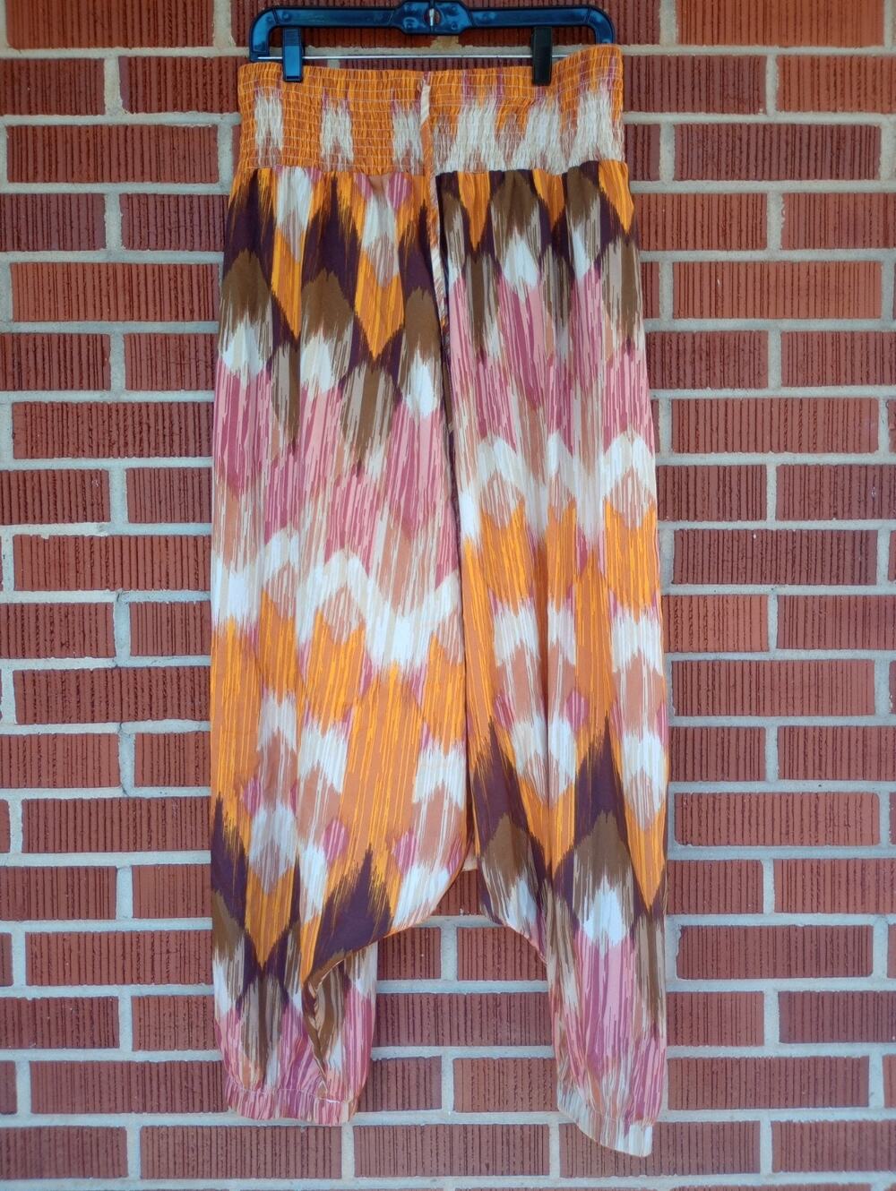 SHEIN Harem Pants Plus Allover Print Tie Front Drop Crotch Pants Size 0XL